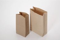 Dessus adapté aux besoins du client de sacs en papier de Brown Papier d'emballage de fond plat ouvert pour le casse-croûte