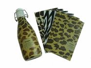 Le léopard de Brown d'ANIMAL FAMILIER a imprimé des labels de douille de rétrécissement pour des bouteilles de boissons de bébé