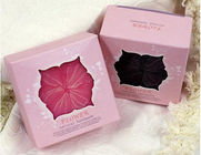Boîtes de papier faites sur commande élégantes roses/boîte carrée de estampillage chaude de cadeau de logo avec la fenêtre