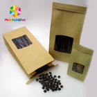 La coutume a imprimé le papier d'emballage rayé par aluminium tiennent le sac de poche avec la fenêtre claire pour le grain de café