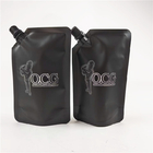 Support de liquide de compression vers le haut de noir Matte Print Label Juice de sac de poche de bec