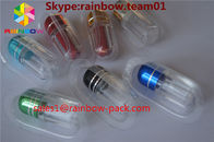 capsulez la bouteille formée de forme de pilules de conteneur de bouteille de pilule de sexe de conteneur avec les bouteilles de pilule en plastique de chapeau en métal