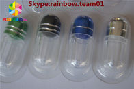 Les bouteilles de pilule vides de rhinocéros à vendre la bouteille de pilule de sexe avec la capsule de chapeau d'anneau ont formé les bouteilles de pilule en gros de conteneur