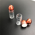 Bouteille de pilule Capsule transparente en forme de balle et contenant un capuchon métallique