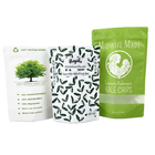 Logo personnalisé 100% papier kraft biodégradable sacs re-fermables pour les aliments poudre de noix comestibles emballage sac de thé mince vide