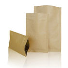 Sac latéral d'emballage de joint de la serrure trois de fermeture éclair de sacs en papier adapté aux besoins du client par avant clair pour des écrous de sucrerie