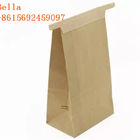 Papier d'emballage adapté aux besoins du client de fenêtre de fond plat de sacs en papier de bloc carré pour le grain de café