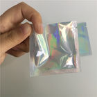 Poche auto-adhésive d'aluminium empaquetant le sac iridescent olographe d'autocollant métallique de label pour le scintillement/miroitement comestibles
