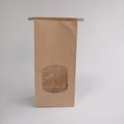Biens sulfurisés de sacs en papier adaptés aux besoins du client par gousset de côté de Brown de lien de bidon avec la fenêtre