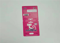 Une carte de papier de pilule réglée de sexe empaquetant la couleur rouge de coutume de carte de boursouflure du rhinocéros V7 de ruban