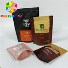 Sachets en matière plastique de nourriture de soudure à chaud empaquetant la taille adaptée aux besoins du client rescellable de sacs de café