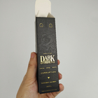 Petite boîte de papier de empaquetage cosmétique de estampillage chaude de luxe noire pliable en gros faite sur commande de cadeau de feuille d'or