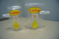 Clair tenez l'empaquetage jaune de poche de bec réutilisable pour l'emballage liquide