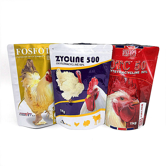 Sachets en matière plastique d'alimentation de poulet empaquetant le sac tissé par tirette stratifié par Bopp écologique