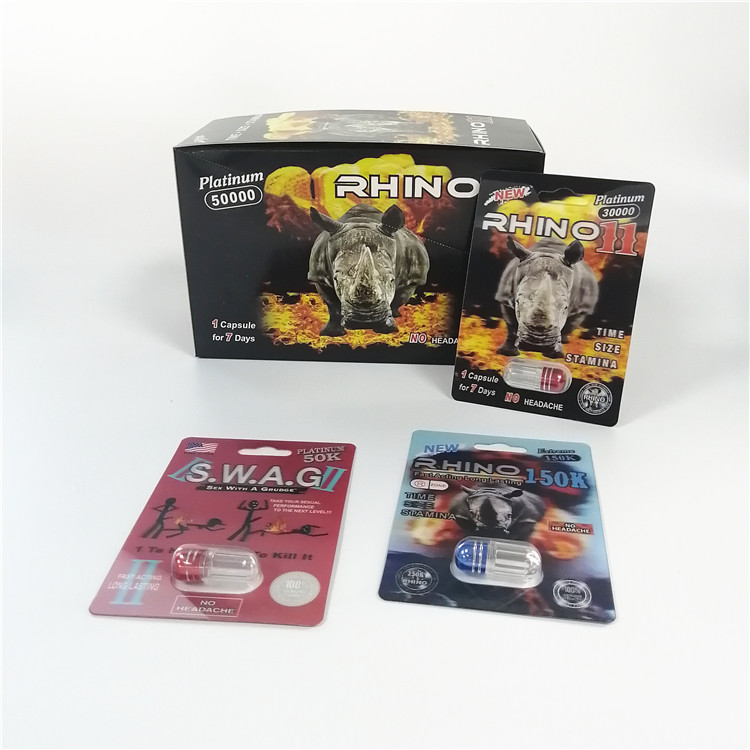Les marques de distributeur adaptées aux besoins du client d'emballage de carte de boursouflure de logo choisissent la panthère 7 noire du rhinocéros 3D 69 d'aluminium