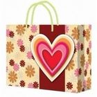 Sac de papier adapté aux besoins du client de poignée pour des sacs en papier de cadeau d'achat/coeur pour le souvenir