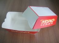 Boîte de papier rouge à aliments de préparation rapide pour la nourriture sur l'aller, logo d'OEM imprimée