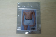 Sachets en matière plastique de sous-vêtements empaquetant l'avant transparent zip-lock adapté aux besoins du client