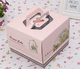 Impression de la boîte/du récipient carrés colorés d'emballage de gâteau avec la poignée de découpage