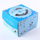 Emballage carré bleu rose/boîte-cadeau de boîte de papier de gâteau d'anniversaire adaptée aux besoins du client