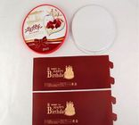 Boîte de papier de carton rouge rond de pli de catégorie comestible empaquetant les boîtes de gâteau décoratives