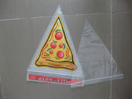 Sac en plastique de forme de triangle de sac d'épargnant de pizza, plaine/sac clair de joint de poignée