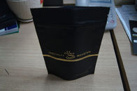 Les sacs à thé de papier d'aluminium empaquetant/tiennent le sac de café en plastique noir de Matt avec la serrure de fermeture éclair
