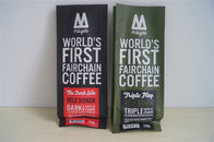 Sacs de café latéraux adaptés aux besoins du client de papier d'aluminium de gousset avec la valve, vert rouge
