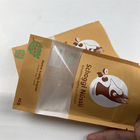 Sacs en papier rescellables adaptés aux besoins du client réutilisés de Brown Papier d'emballage d'aliment pour animaux familiers de poches de support