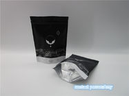 Sachets en matière plastique noirs/blancs mats empaquetant, tiennent des sacs de café avec la tirette