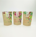 Papier Kraft écologique personnalisé Poudre de thé Noix de noix Aliments pour animaux de compagnie Fermeture à glissière biodégradable Sac d'emballage en papier Mylar