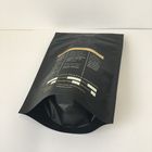 Sachets en matière plastique rayés de papier d'aluminium de logo d'or de marque de distributeur empaquetant le sac avec la valve