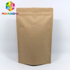 Tenez les sacs en papier adaptés aux besoins du client par sac en plastique de papier de Brown emballage avec la serrure de fermeture éclair pour le grain de café