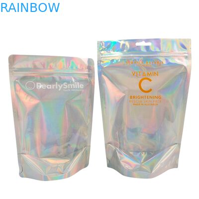 Sacs holographiques personnalisés en couleur, pochettes en film avec fonction anti-odeur et refermable