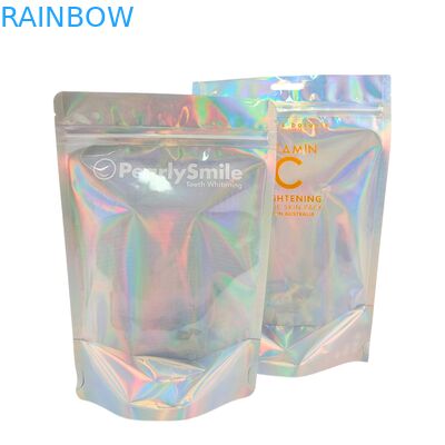 Sacs holographiques personnalisés en couleur, pochettes en film avec fonction anti-odeur et refermable