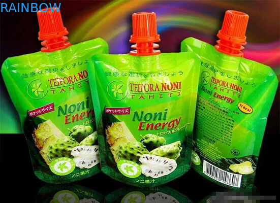 Emballage de poche de bec de jus de fruit avec le chapeau