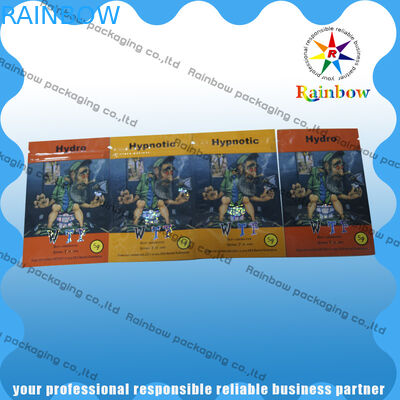 Sachets en matière plastique colorés empaquetant, sac de fines herbes d'encens avec le zip-lock