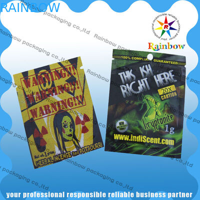 Sacs de fines herbes en plastique d'Incens de soudure à chaud, zip-lock de sac de papier d'aluminium