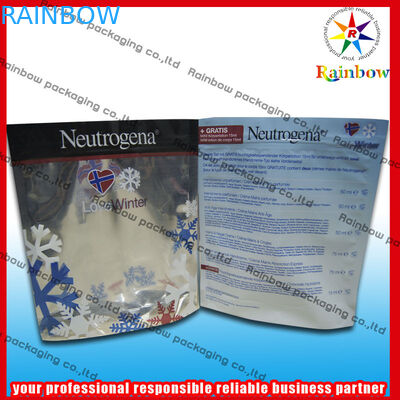 L'aluminium tiennent le sac cosmétique d'emballage réutilisé avec le zip-lock pour la poudre de perle