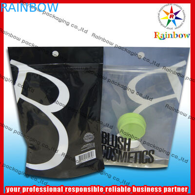Sac en plastique zip-lock d'emballage de Comestic avec le gousset inférieur pour la lotion