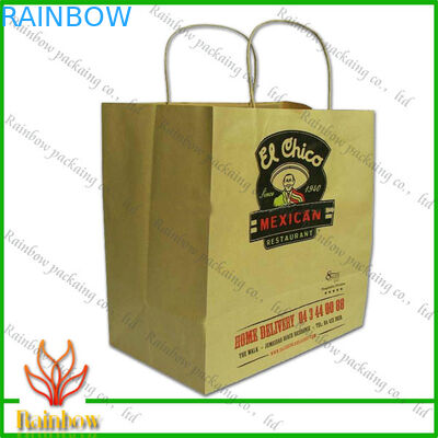 Emportez les sacs à provisions de papier avec la poignée et la belle conception