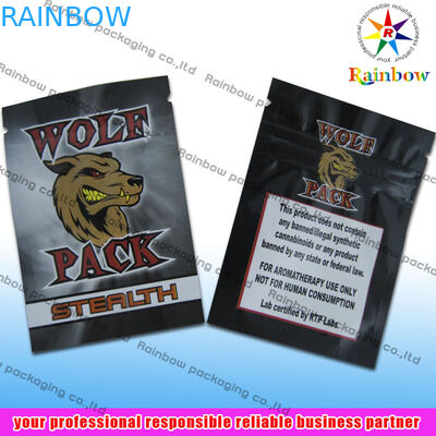 Non-rupture de fines herbes de sachets en plastique de fermeture éclair d'encens avec l'impression de gravure