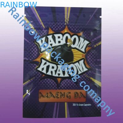 Sachets en plastique faits sur commande imperméables de fermeture éclair 100 microns pour l'encens de fines herbes