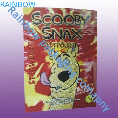 Emballage de fines herbes zip-lock d'encens, sachets en plastique colorés adaptés aux besoins du client de fermeture éclair d'impression