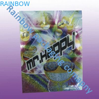 Emballage de fines herbes zip-lock d'encens, sachets en plastique colorés adaptés aux besoins du client de fermeture éclair d'impression