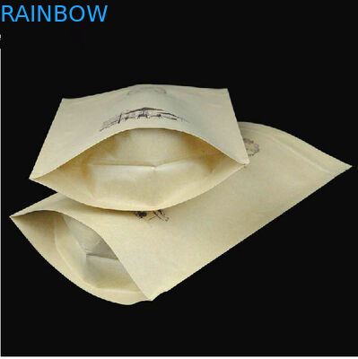 Le grain de café a adapté les sacs en papier aux besoins du client Brown Papier d'emballage avec le sac de papier de métier de fenêtre et de tirette