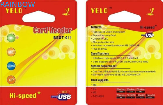 Emballage fait sur commande de habillage transparent d'espace libre de logo pour le paquet de lecteur de cartes