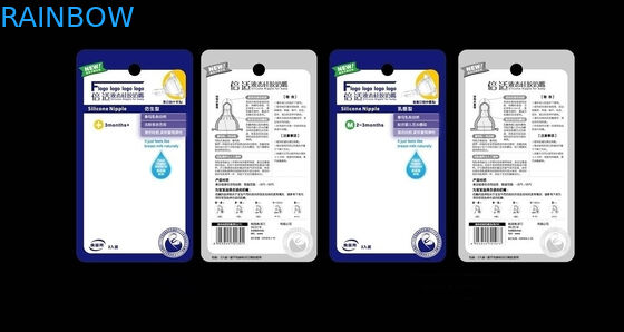 Carte de boursouflure de tétine de Babys empaquetant le blanc de trou de coup de l'Europe