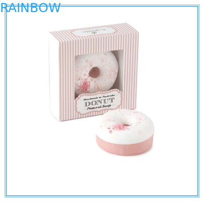 Papier fabriqué à la main réutilisé par boîte rose décorative d'emballage de savon