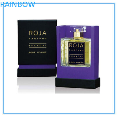 Boîte pourpre d'emballage de parfum de papier d'art recyclable avec le fond